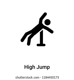 High Jump icon vector isolated on white background, logo concept of High Jump sign on transparent background, filled black symbol