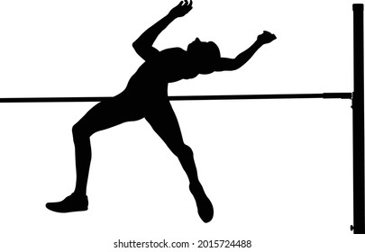 high jump male athlete black silhouette