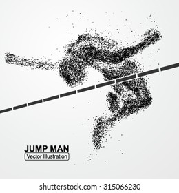 High Jump Man,Vector Graphics Composed Of Particles.