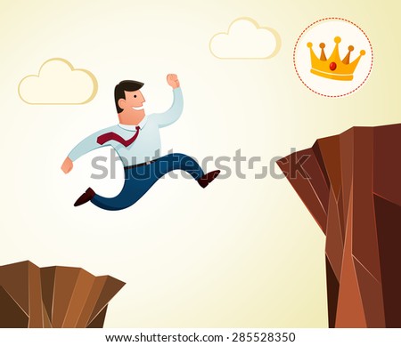 high jump over the cliff to achieve success