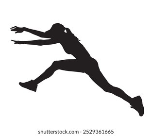 high jump sport athlete silhouette full isolated 