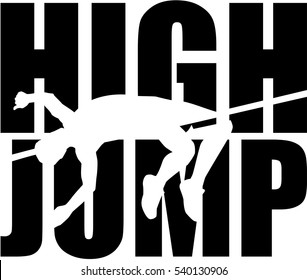 High jump word with cutout