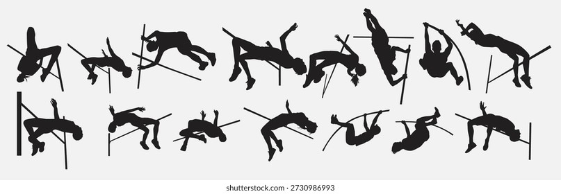 silhueta de salto alto conjunto ilustração vetorial