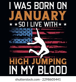 High jumping graphics tshirt design 