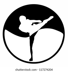 high kick - martial art vector