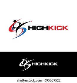 High Kick Taekwondo Logo Symbol Icon
