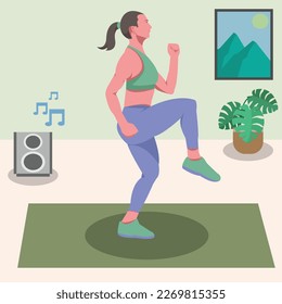 The high knees position with a flat design can be used for backgrounds, objects, social media and more.