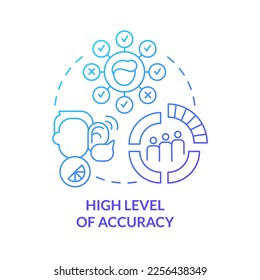 High level of accuracy blue gradient concept icon. Effective targeting. Benefit of direct marketing abstract idea thin line illustration. Isolated outline drawing. Myriad Pro-Bold font used