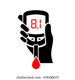 High Level Of Blood Sugar Vector Icon Illustration Isolated On White Background