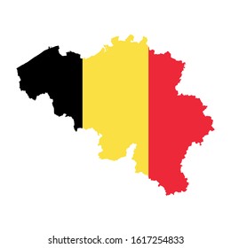 High level detailed map and flag inside Belgium. Very accurate map layout satellite. Traced all the islands
