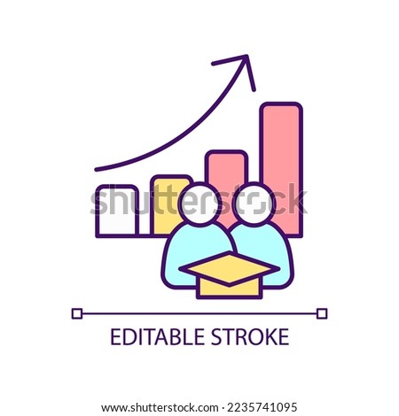 High level of functional illiteracy RGB color icon. Lack of education. Social problem and disadvantage. Isolated vector illustration. Simple filled line drawing. Editable stroke. Arial font used