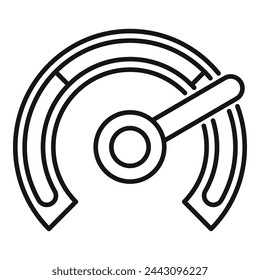High level gauge icon outline vector. Button rank star. Fail emoji gauge report