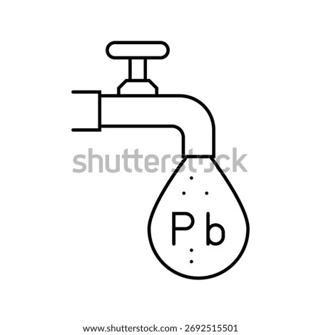 high levels lead citys drinking water due old pipes line icon vector. high levels lead citys drinking water due old pipes sign. isolated contour symbol black illustration