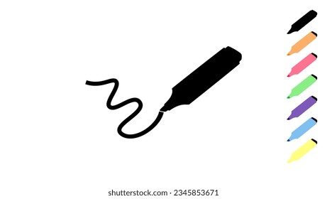 High light pen silhouette, high quality vector