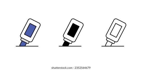 High Lighter icon design with white background stock illustration