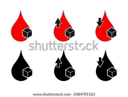 high and low Blood sugar concentration  isolated on white background flat vector illustration measurement