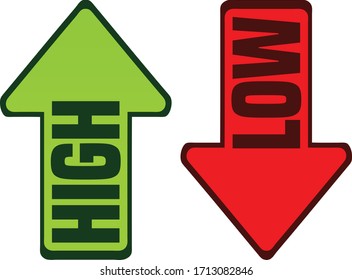 High and Low Green and Red Arrow Signs.