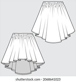 HIGH LOW HEM AND FRILL SKIRT
