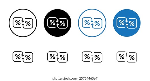 High and Low Percent arrow icon Thin line art collection
