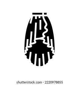 high low skirt glyph icon vector. high low skirt sign. isolated symbol illustration