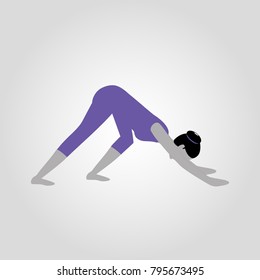 high lunge yoga pose isolated flat vector icon