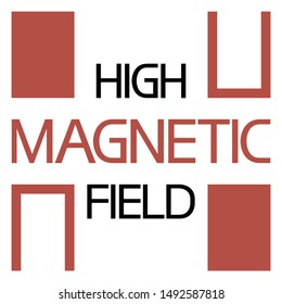 High magnetic field.
An octagonal sign, with textual and illustrative information, the interaction of different physical fields.