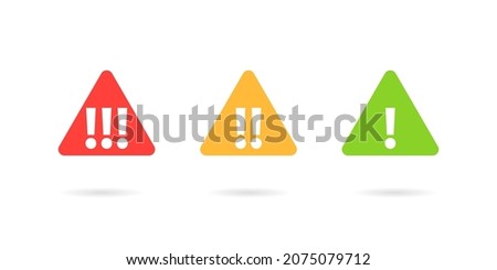 High Medium Low priority icon set. Clipart image isolated on white background