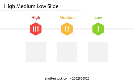 High Medium Low slide template. Clipart image