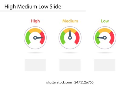 High Medium Low slide template. Clipart image