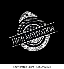 High Motivation on chalkboard. Vector Illustration. Detailed.