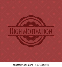 High Motivation retro red emblem