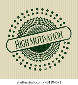 High Motivation rubber stamp with grunge texture