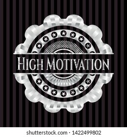 High Motivation silvery emblem. Vector Illustration. Mosaic.
