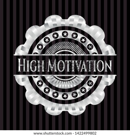 High Motivation silvery emblem. Vector Illustration. Mosaic.