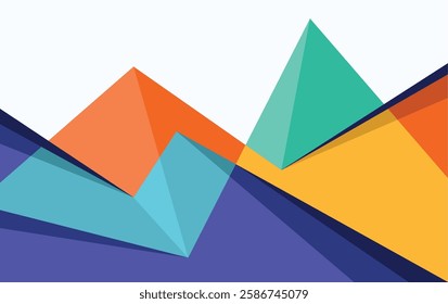 High Mountain Abstract Geometric Background Vector full color