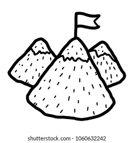 high mountain / cartoon vector and illustration, black and white, hand drawn, sketch style, isolated on white background.