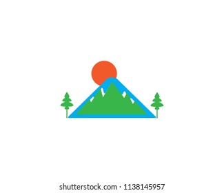 High Mountain icon  Logo Business Template Vector