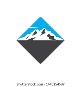 High Mountain Icon Logo Vector Illustration Stock Vector (Royalty Free ...