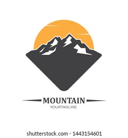 High Mountain icon Logo vector illustration design Template 