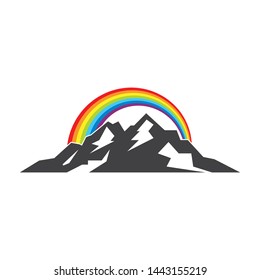 High Mountain icon Logo vector illustration design Template 