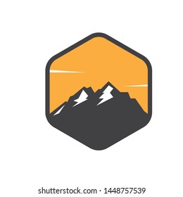 High Mountain icon Logo vector illustration design Template 