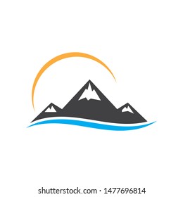 High Mountain icon Logo vector illustration design Template