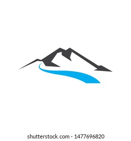 High Mountain icon Logo vector illustration design Template