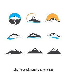 High Mountain icon Logo vector illustration design Template