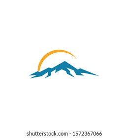 High Mountain icon Logo vector illustration design Template 