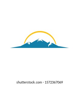 High Mountain icon Logo vector illustration design Template 