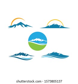 High Mountain icon Logo vector illustration design Template 