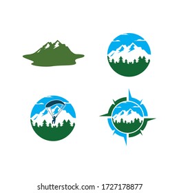 Plantilla de diseño de ilustración vectorial de icono de alta montaña 