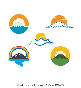 High Mountain icon  vector illustration design Template 