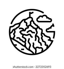 high mountain landscape line icon vector. high mountain landscape sign. isolated contour symbol black illustration